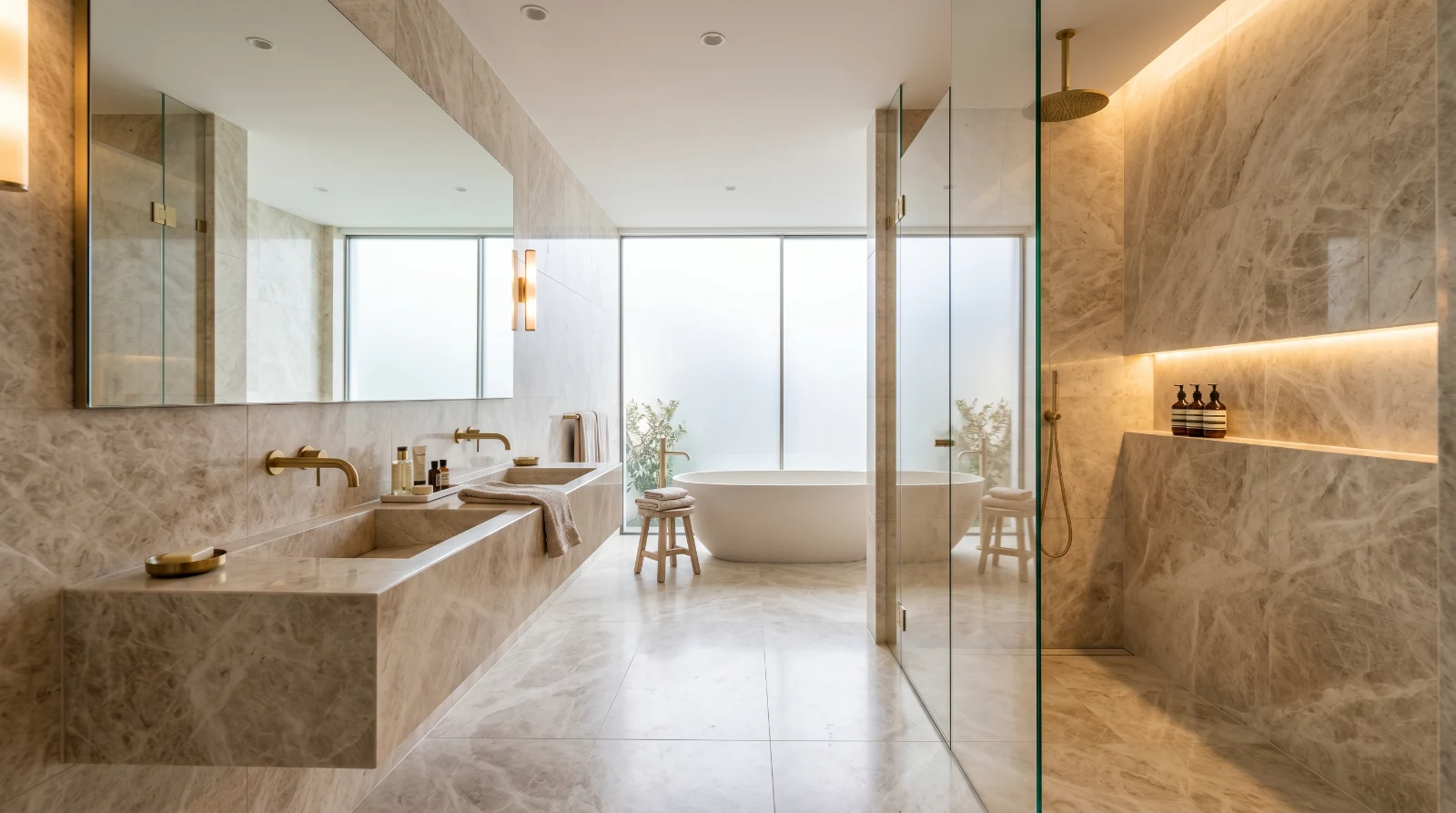 Salle de bain en marbre
